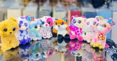 عروسک حیوانات چشم تیله ای تی وای