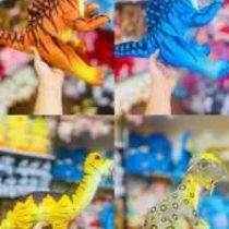 عروسک دایناسور ایستاده خارجی رنگ قهوه ای