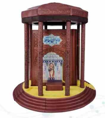 حافظ جیبی گلاسه تمام مصور چرم همراه با تندیس مقبره (پیام مهر عدالت.110355)