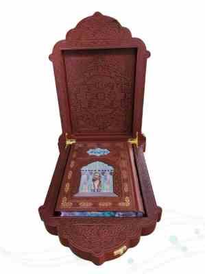 حافظ وزیری گلاسه تمام مصور چرم جعبه دار مدل مقبره (پیام مهر عدالت.110365)