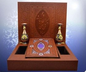 شاهنامه فردوسی (چرم معطر . رحلی . جعبه دار . دو گلدان . هلیا) کد 110281