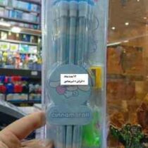 پک 12 عدد مداد سیاه و پاکن و تراش طرح کرومی و دوستان bt21