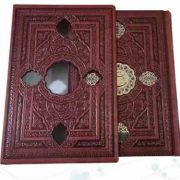 حافظ جیبی گلاسه چرم با پلاک قابدار کشویی (پیام مهر عدالت.125460)
