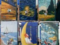 دفتر پالتویی سایز 10×19سانت آترون کد 0441 طرح های ونگوگ